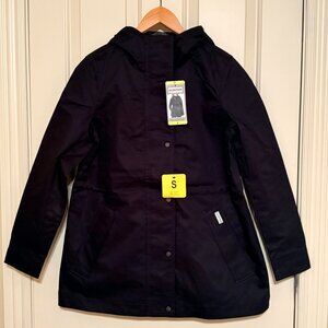 Hunter Women's Rain Jacket, Water Resistant Cotton, Black, Size Small